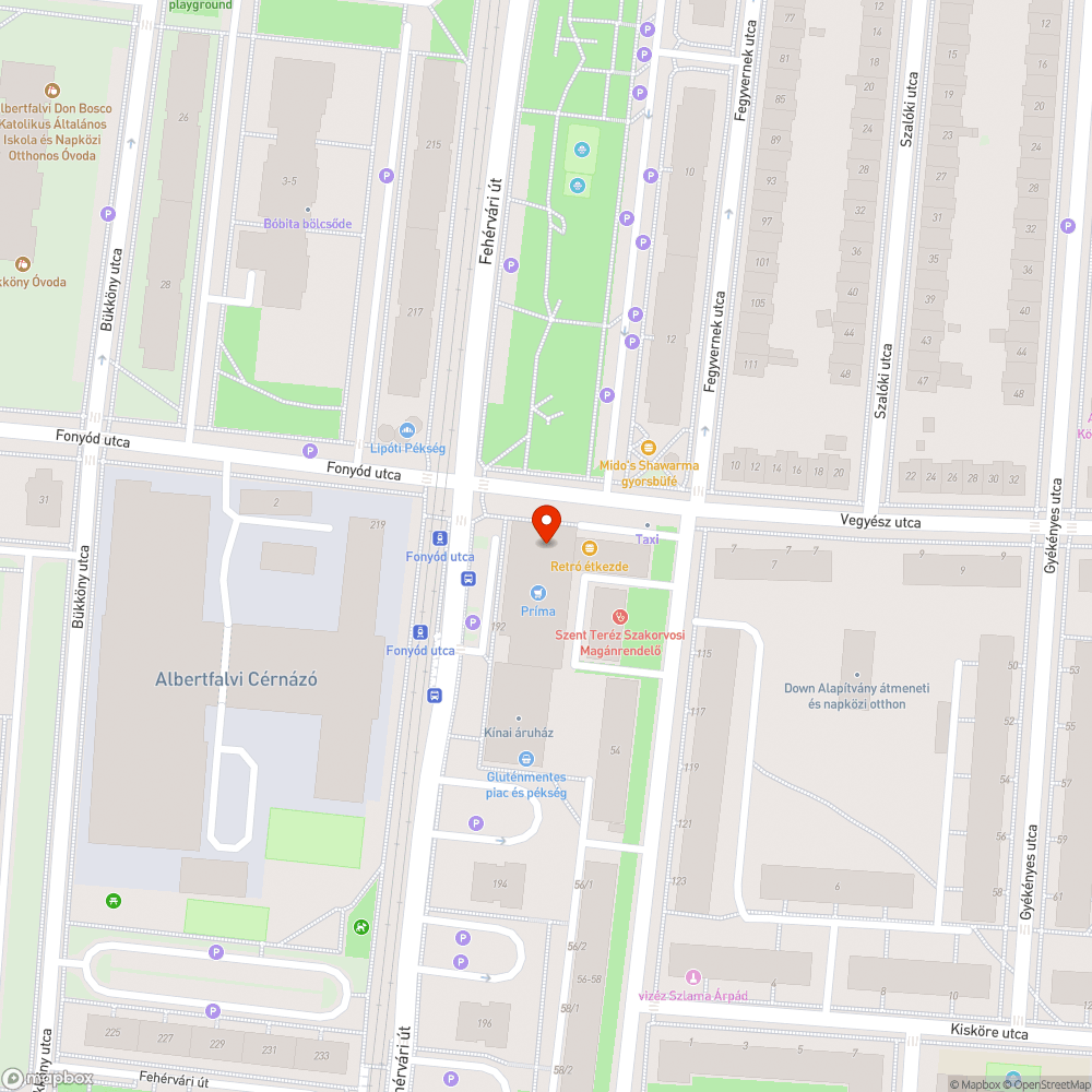 Balra kanyarodási lehetőség hiánya a Fehérvári útról a Fonyód utcára bejelentés helye