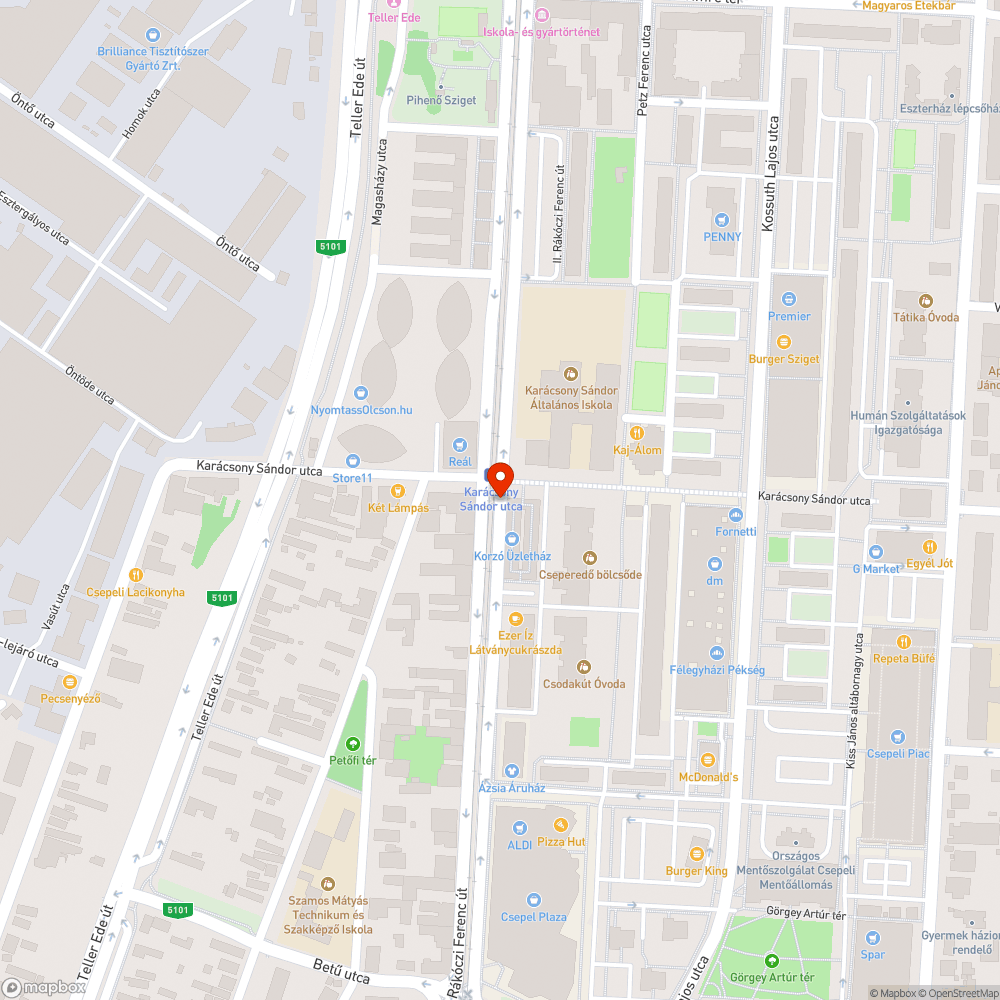 Üres dézsa bejelentés helye