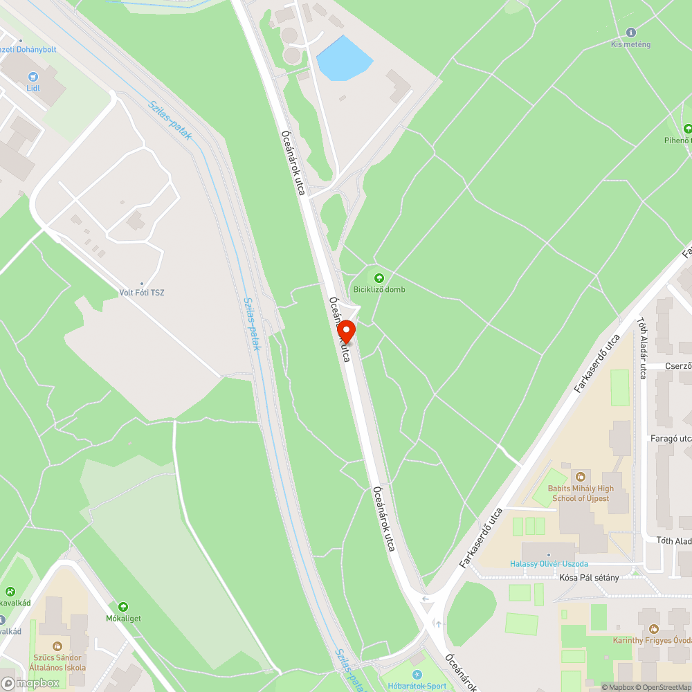 Óceánárok utca kátyúk bejelentés helye