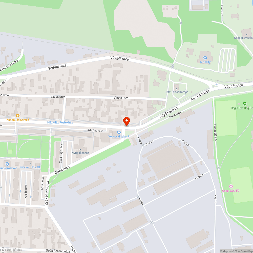 Beszakadt útfelület, kátyú. bejelentés helye