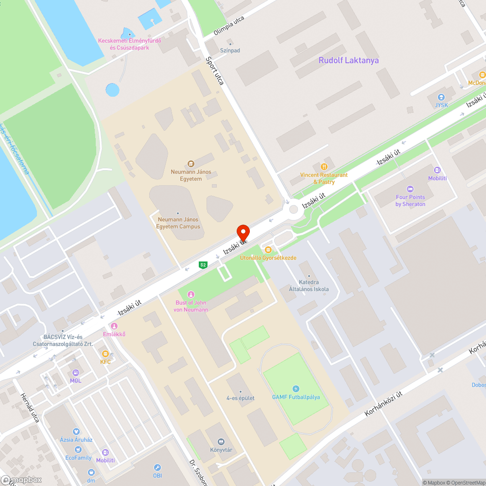 Leszakadt menetrend az Izsáki úton (GAMF) bejelentés helye