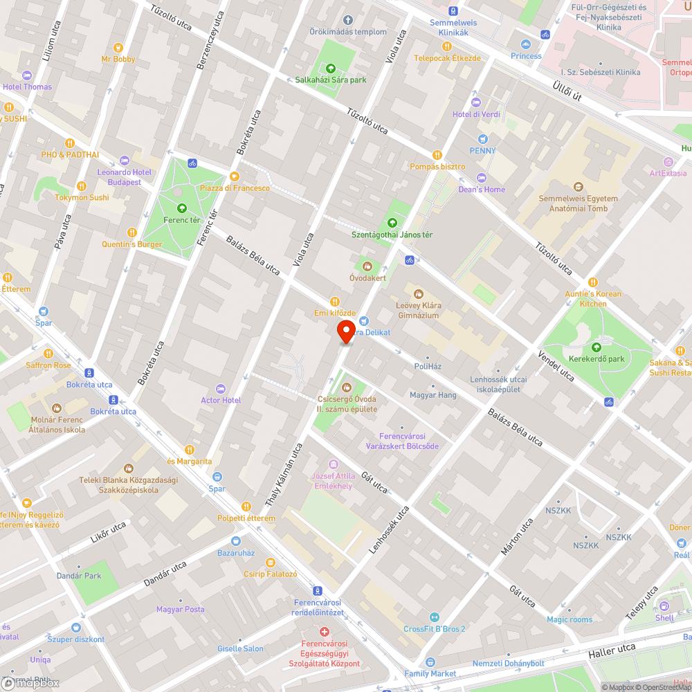 Sötét szakasz a Thaly Kálmán utcában bejelentés helye