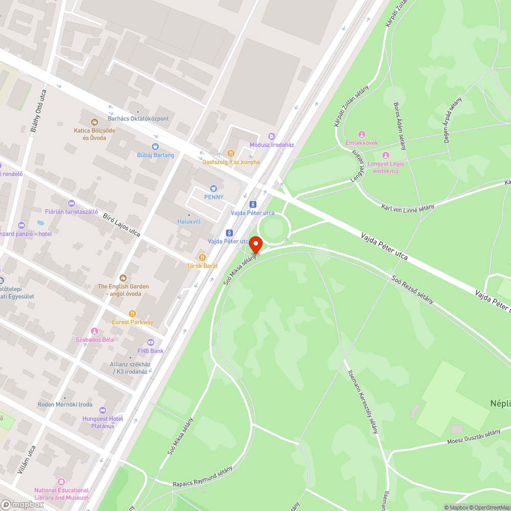 Este nem látható kerékpárút Népliget bejelentés helye