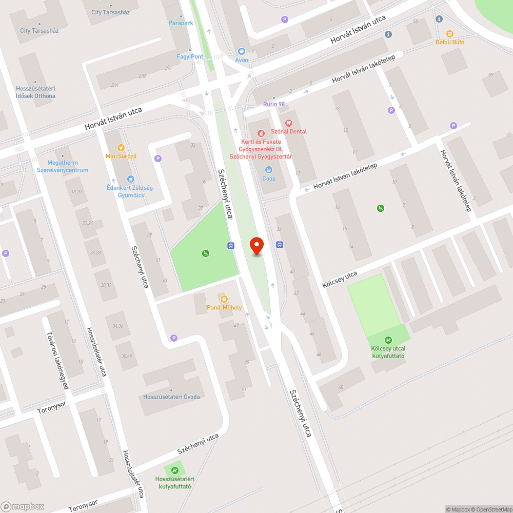 Nincs közvilágítás - Széchenyi utca bejelentés helye