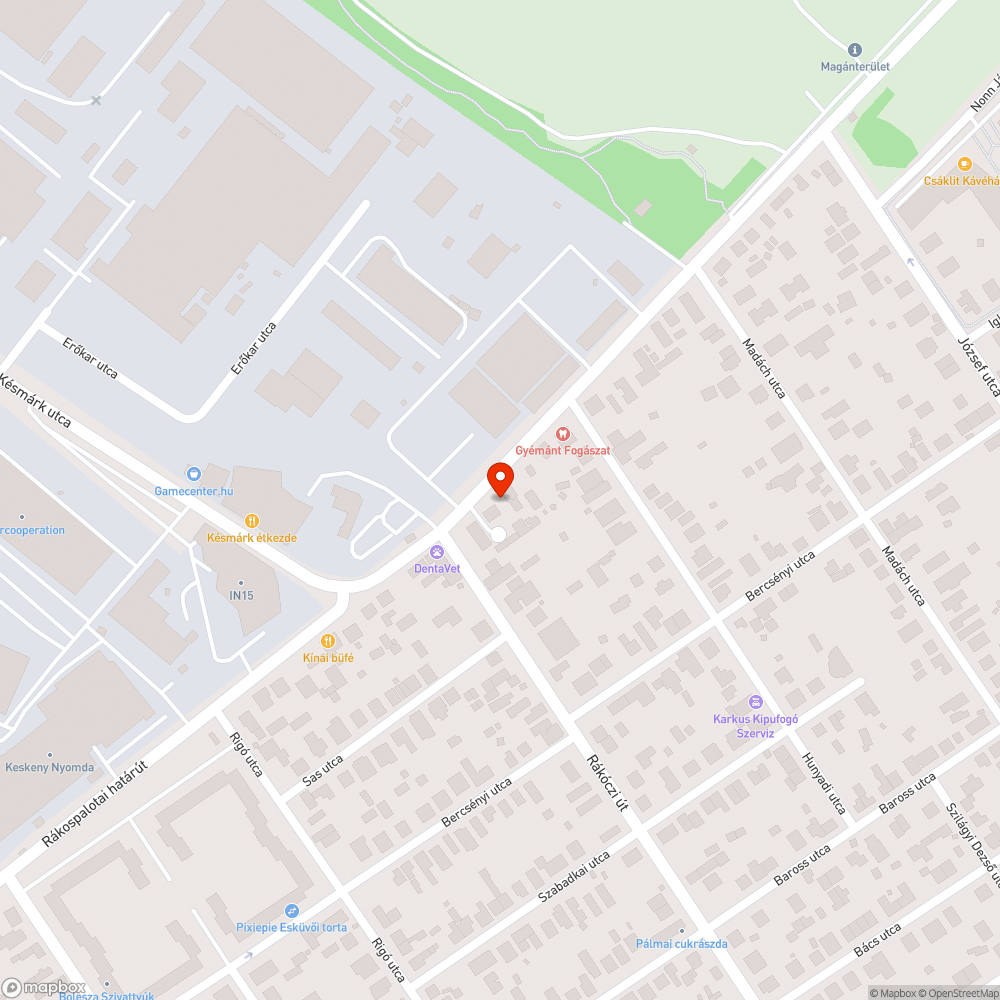 Hiányzó utasváró és járda bejelentés helye