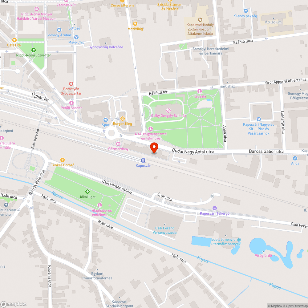 Folyó, csepegő csatornák. bejelentés helye