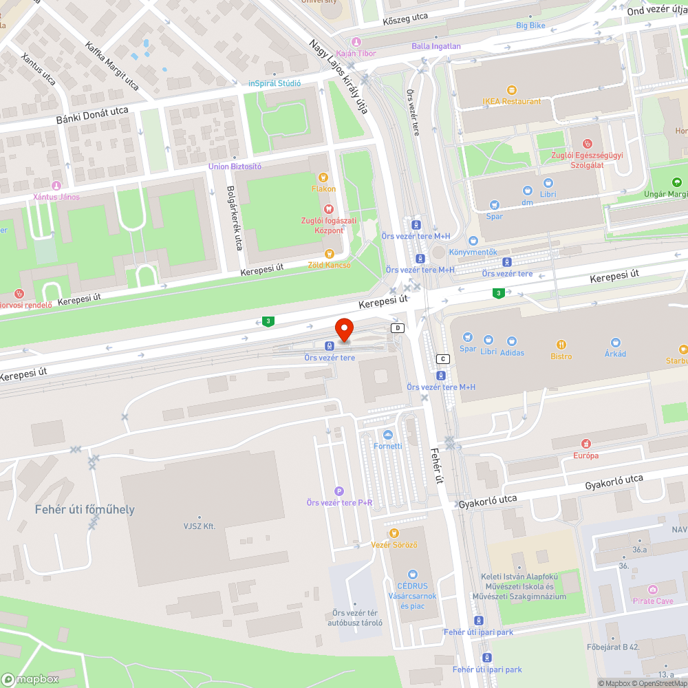 M2 metró bejelentés helye