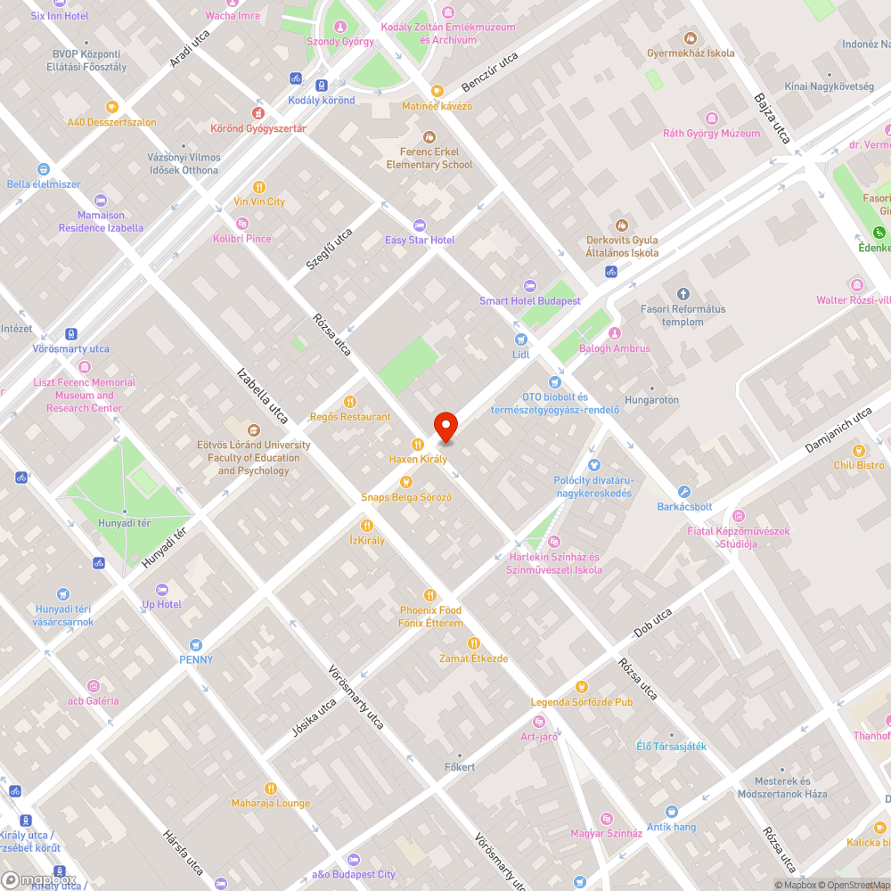 Hiányzó kerékpáros kötelező haladási irány tábla a Rózsa utcában bejelentés helye