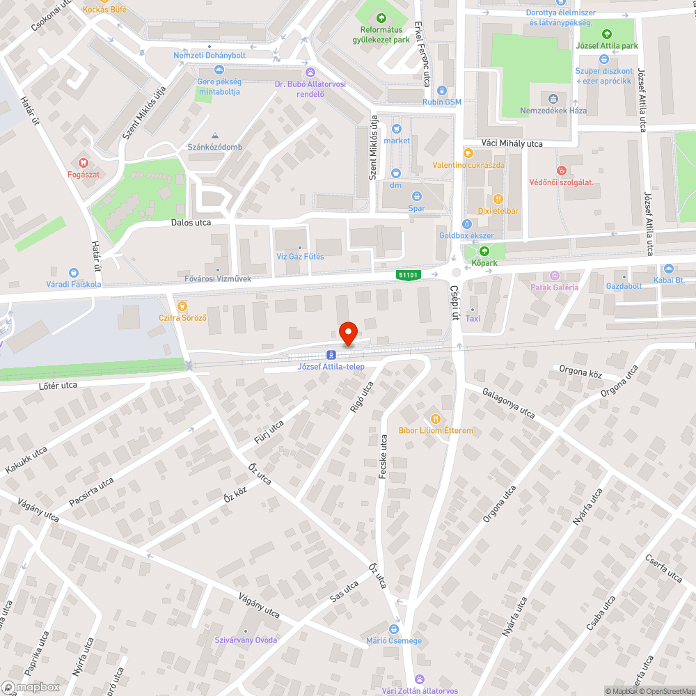 József Attila-telep HÉV állomás bejelentés helye