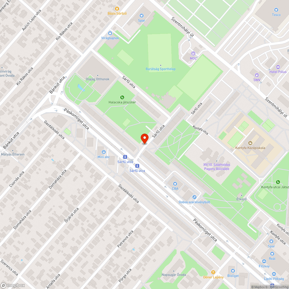 Akadálypálya bejelentés helye