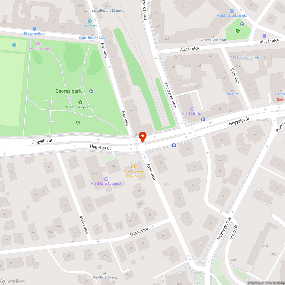 Hegyalja út csúcsidei lámpa program bejelentés helye