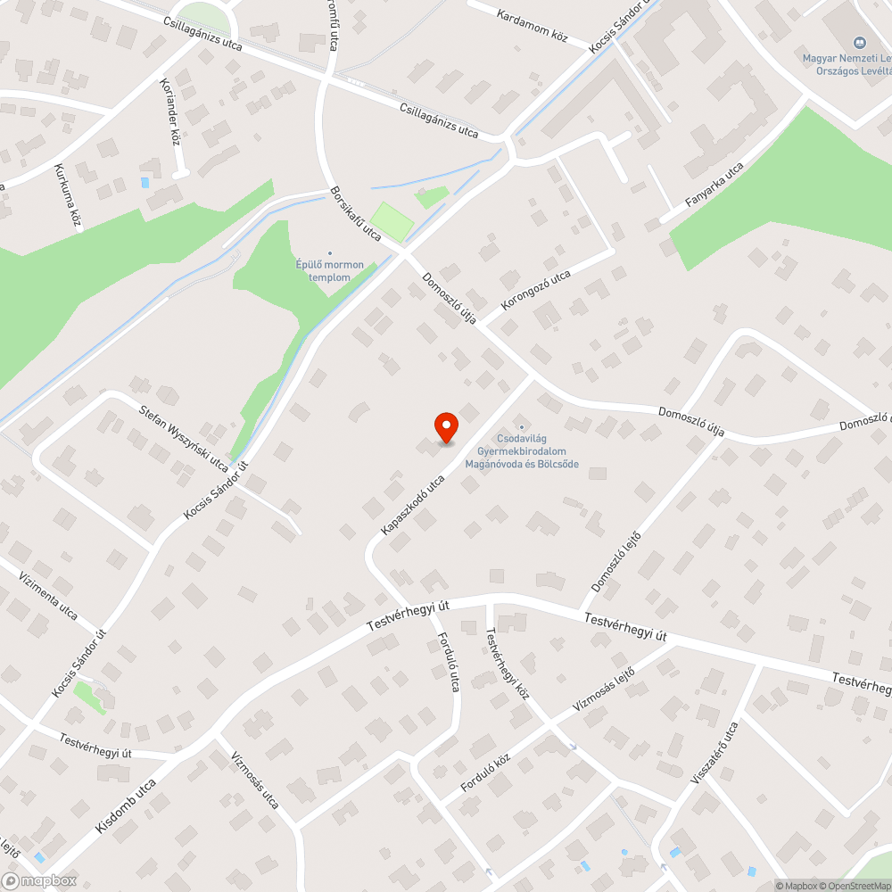 III. ket. Kapaszkodó utca 10. kátyú bejelentés helye