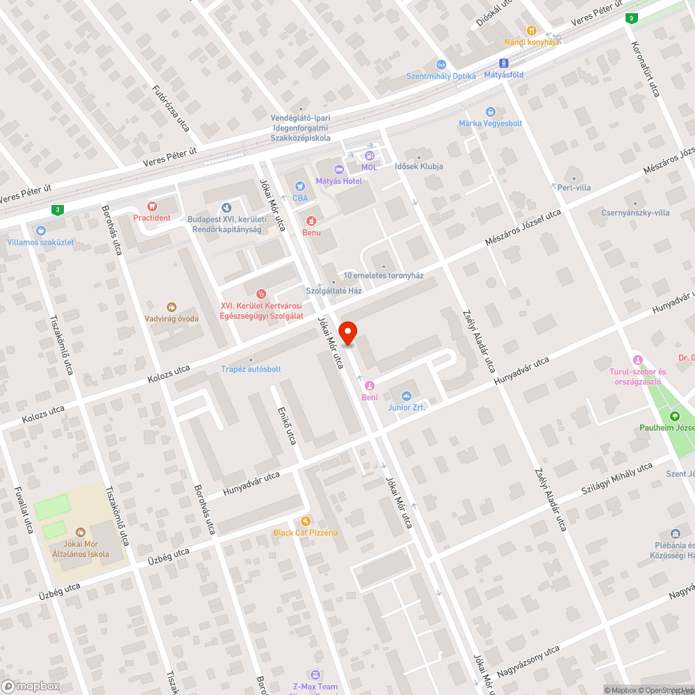 Elhagyott autó bejelentés helye