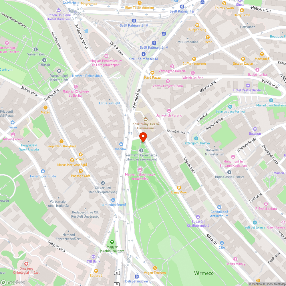 Kerékpárjavító pont bejelentés helye