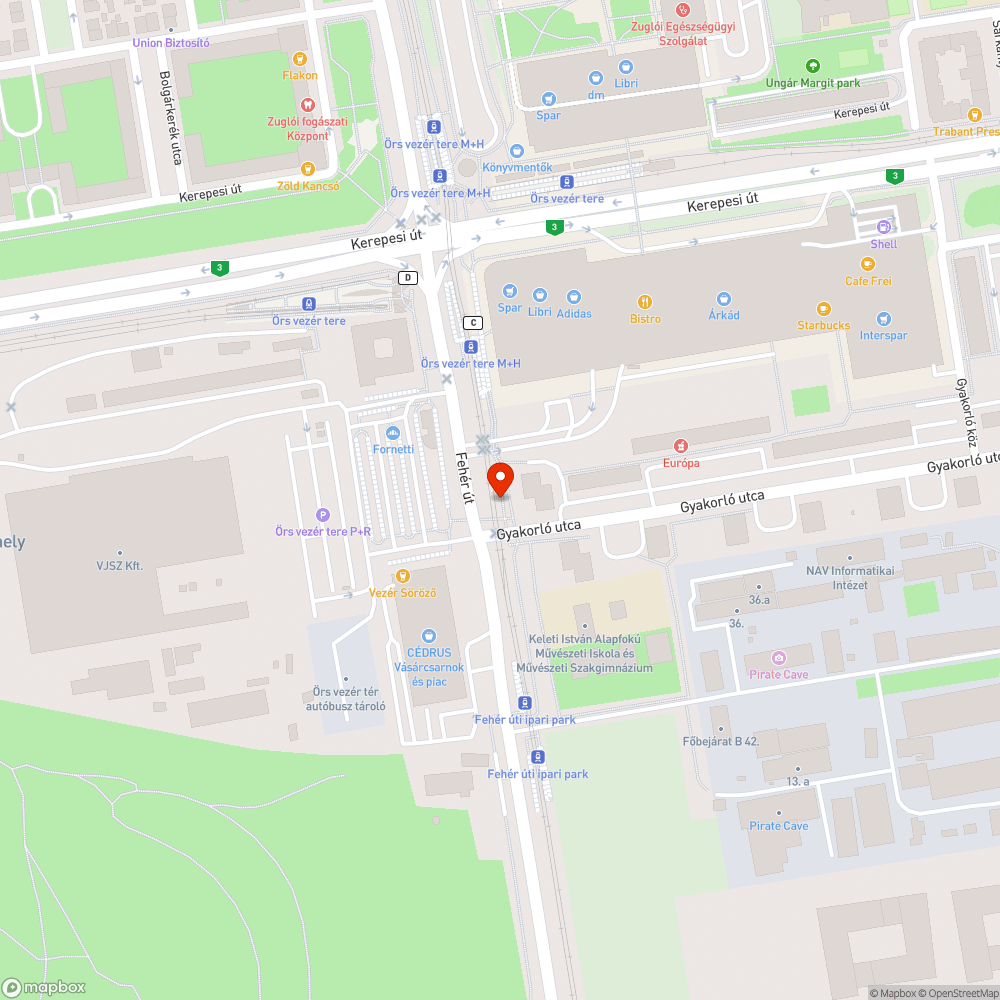 Kiégett lámpa bejelentés helye