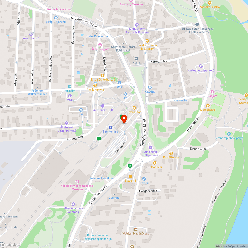 Szentendre hév bejelentés helye