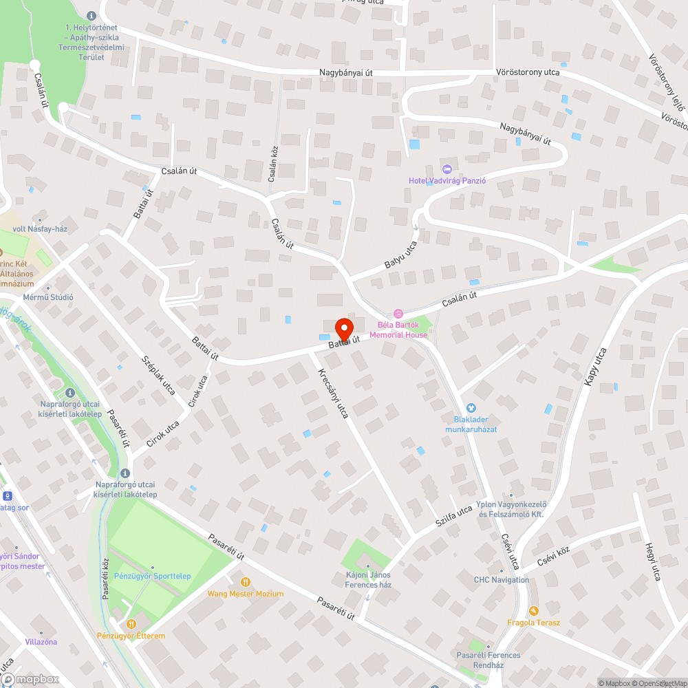 Battai út bejelentés helye