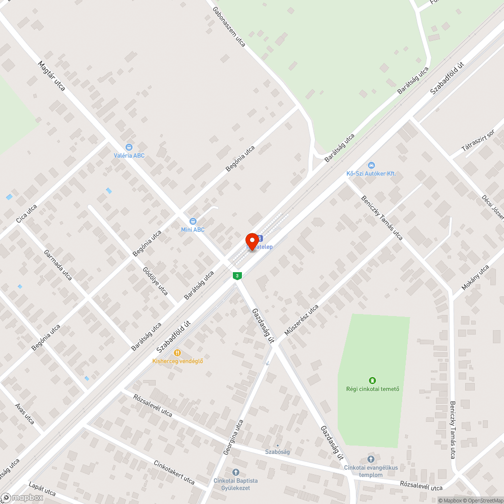 Lépcsős vasúti átjáró bejelentés helye