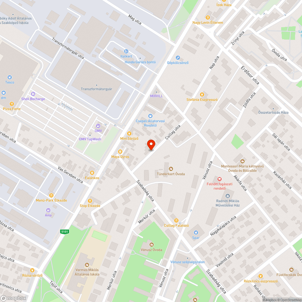 Megsüllyedt útburkolat bejelentés helye