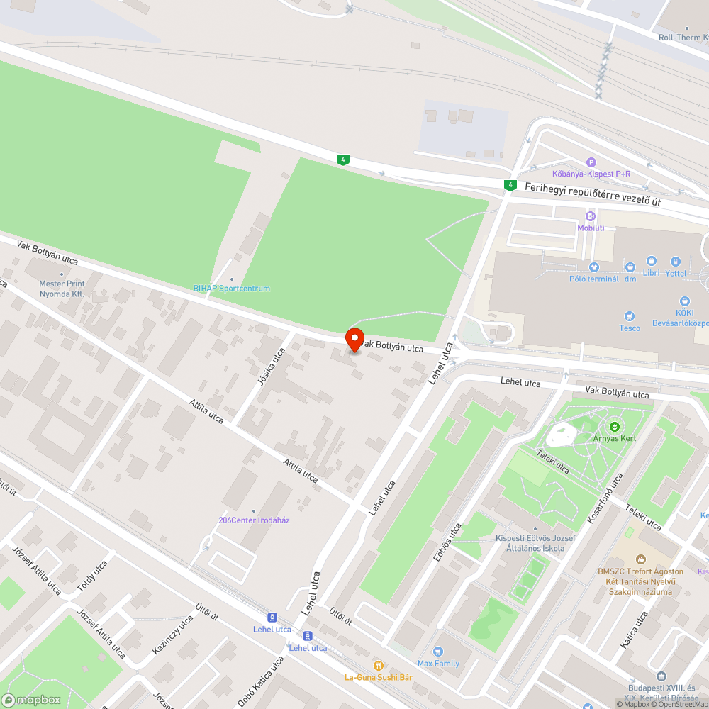Budapest 19. kerületében a Kőbánya-Kispest Bevásárló központ közlekedése bejelentés helye