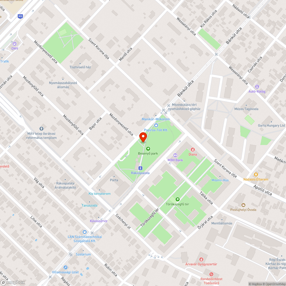 Besenyő téri "parkoló" bejelentés helye