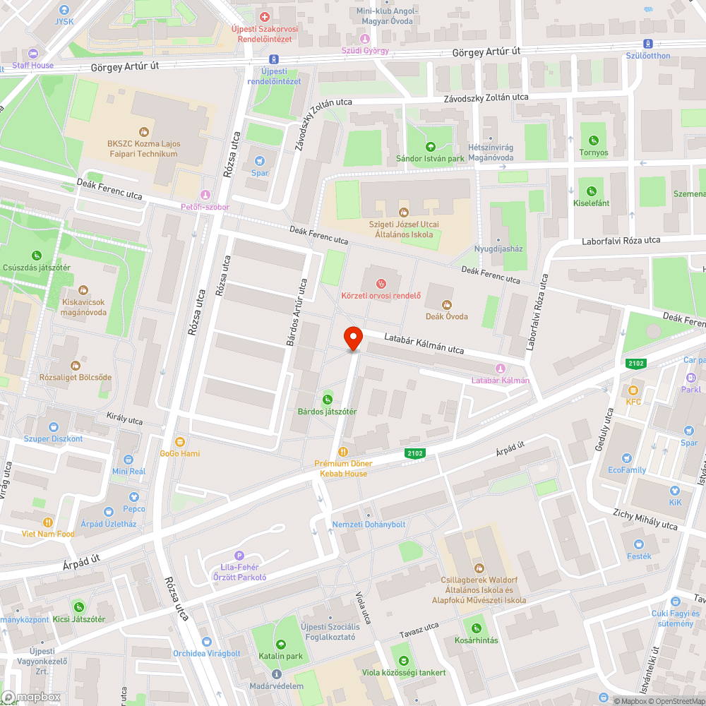 Leparkolt átjáró Latabár Kálmán utca 1. bejelentés helye