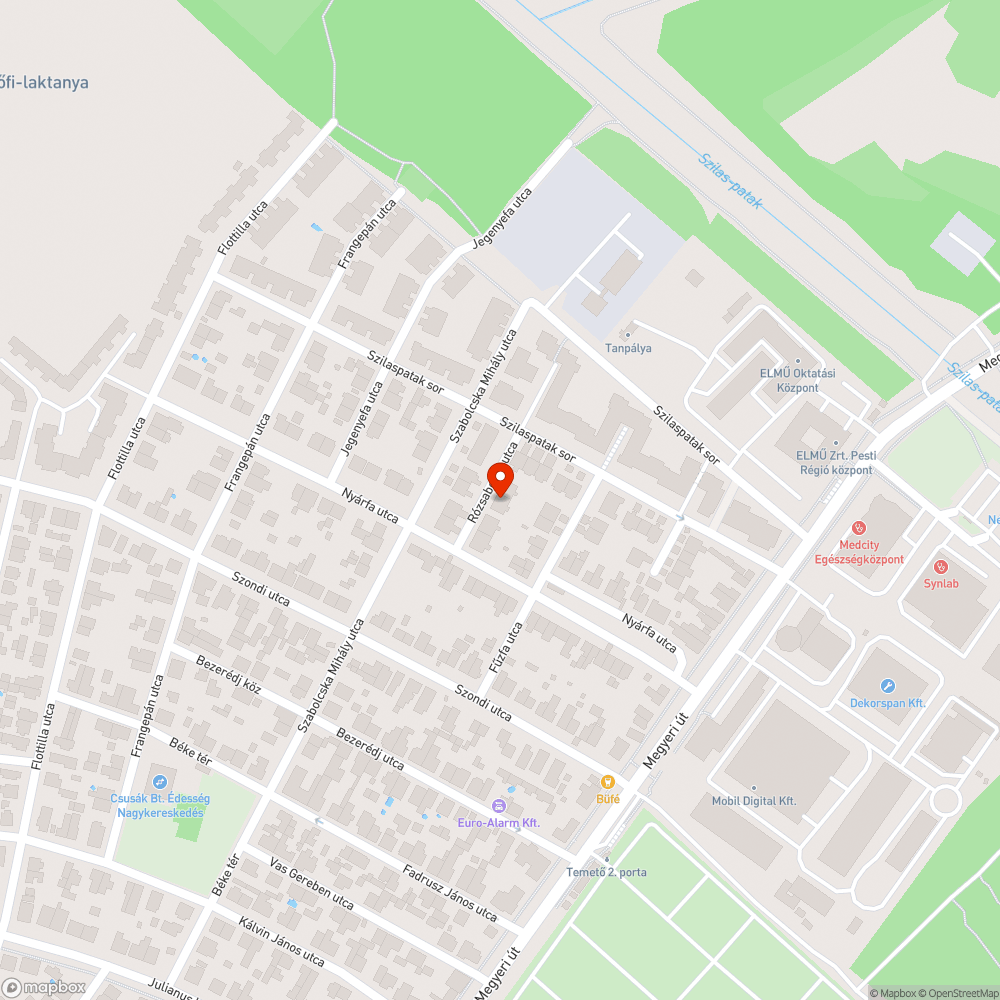 Rózsabokor utca 2 világítótest sötét bejelentés helye