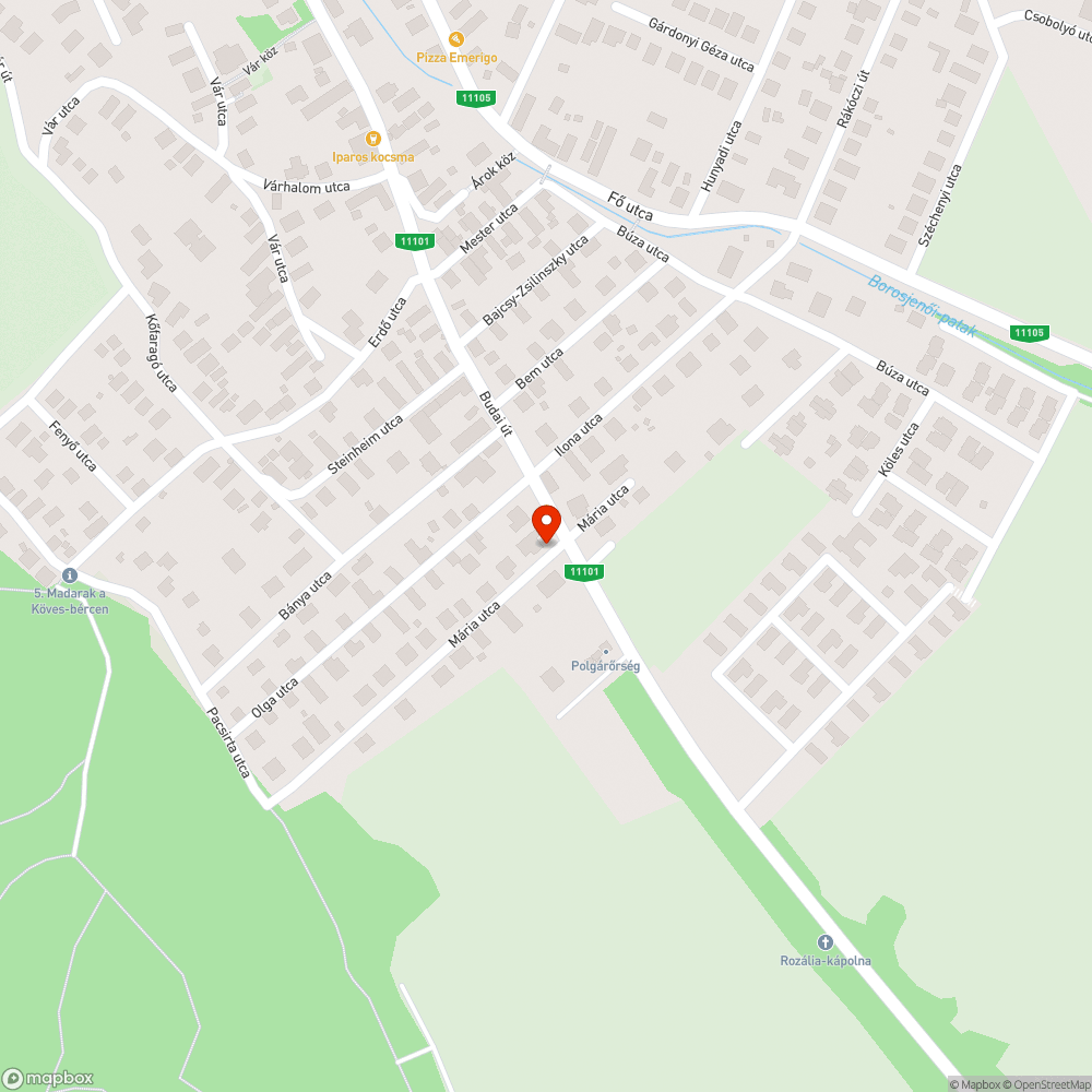 Pilisborosjenő, Budai út állapota bejelentés helye