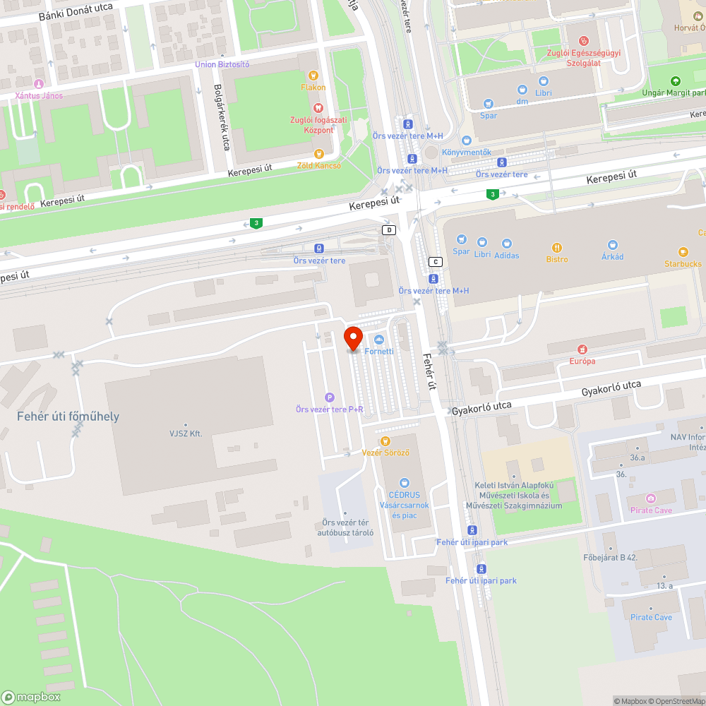 85-ös busz végállomása Örs Vezér terénél bejelentés helye