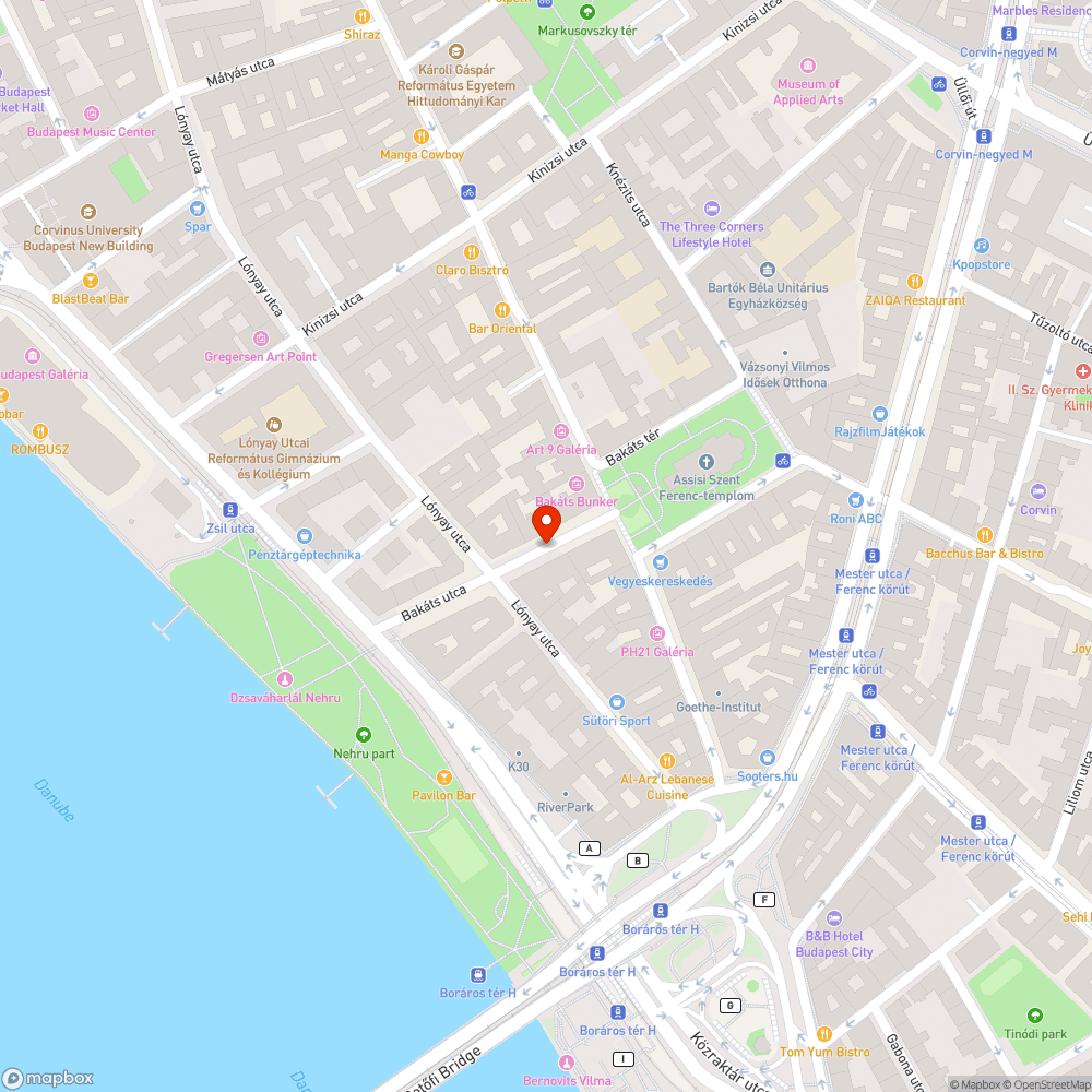 Bakáts utcai szemétdombok bejelentés helye