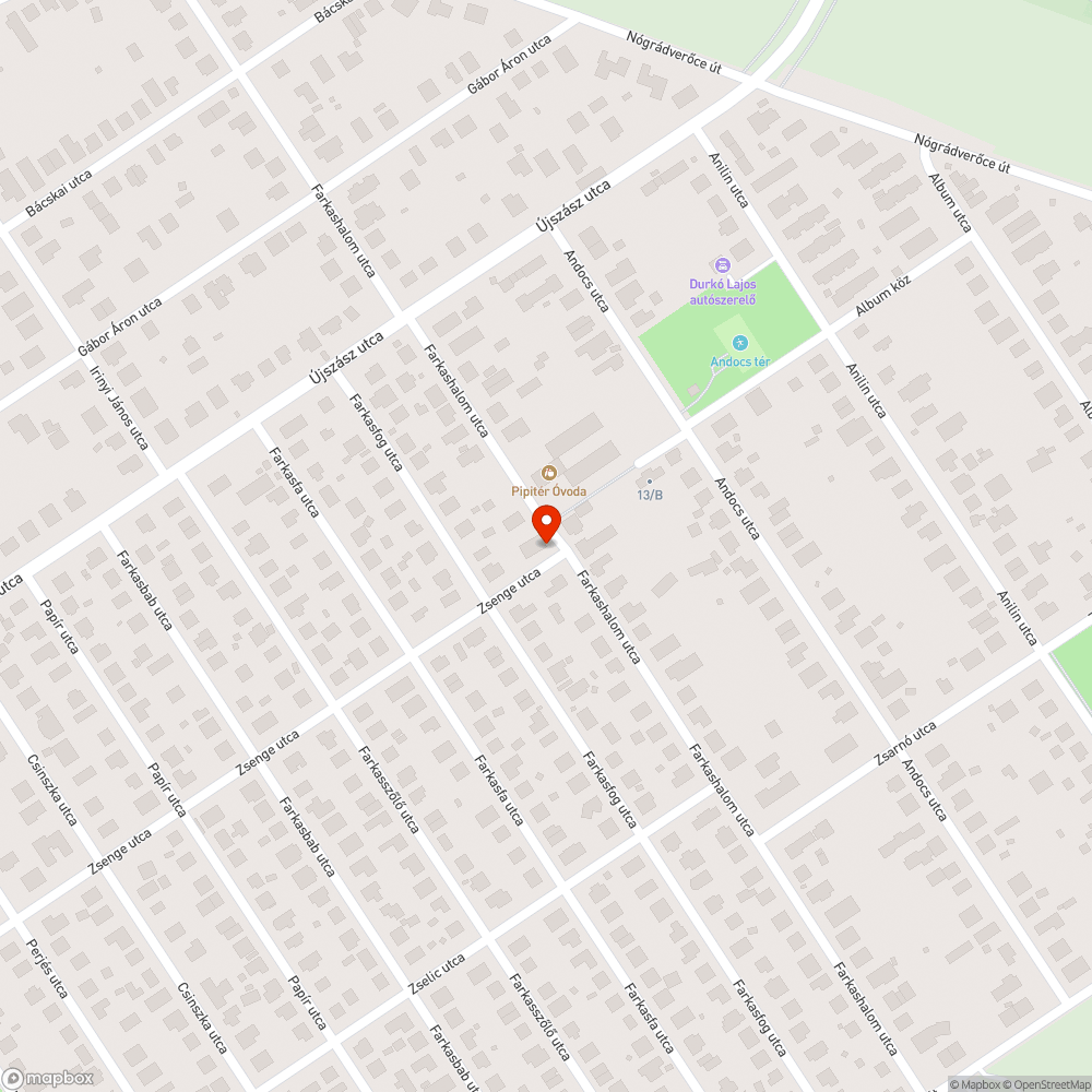 Veszélyes kátyú bejelentés helye