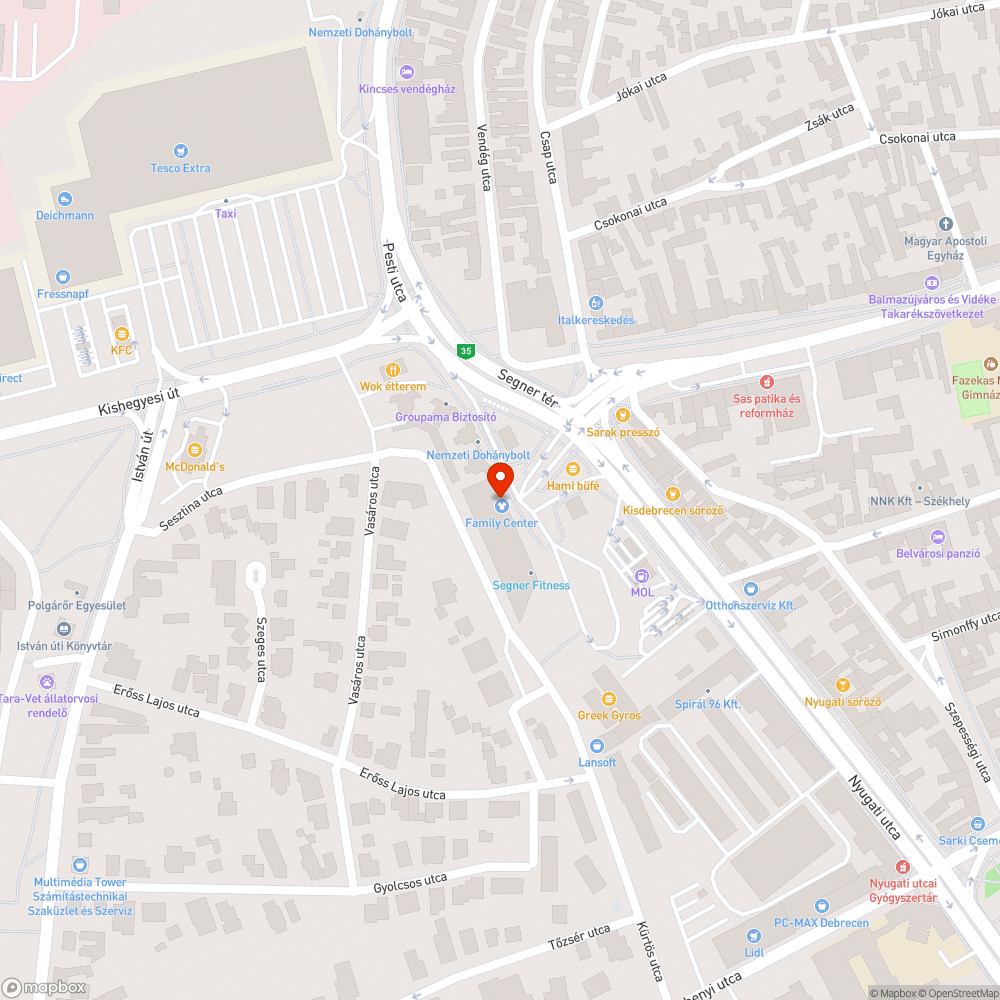 Buszmegálló úthiba bejelentés helye