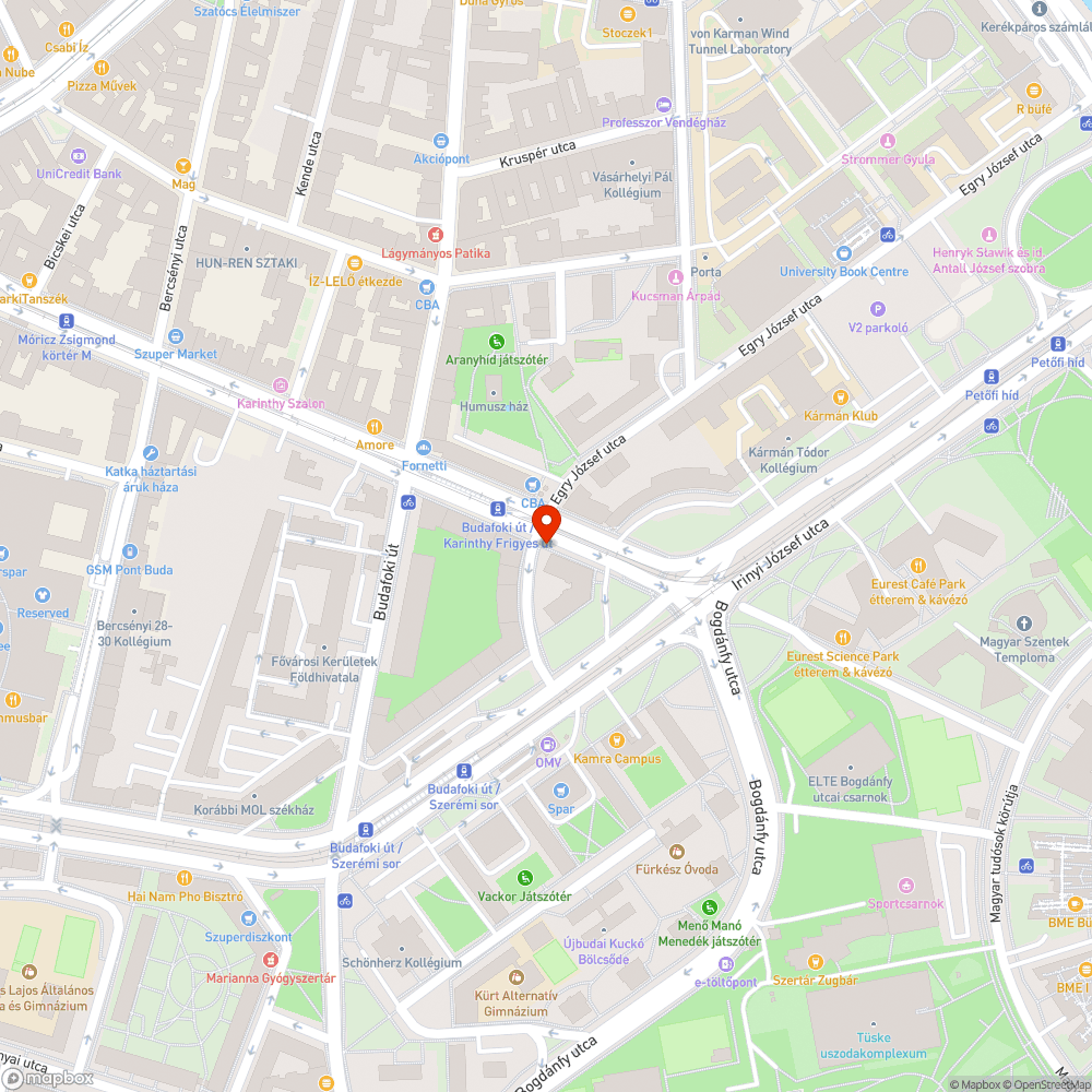 Graffitis szekrény a Karinthy úton bejelentés helye