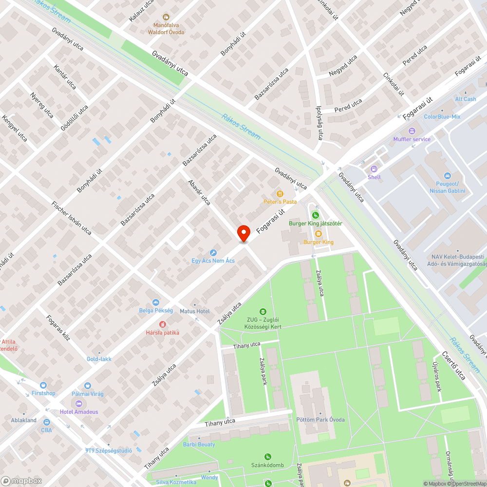 Hiányos aszfalt és esővíz elvezetés hiánya bejelentés helye