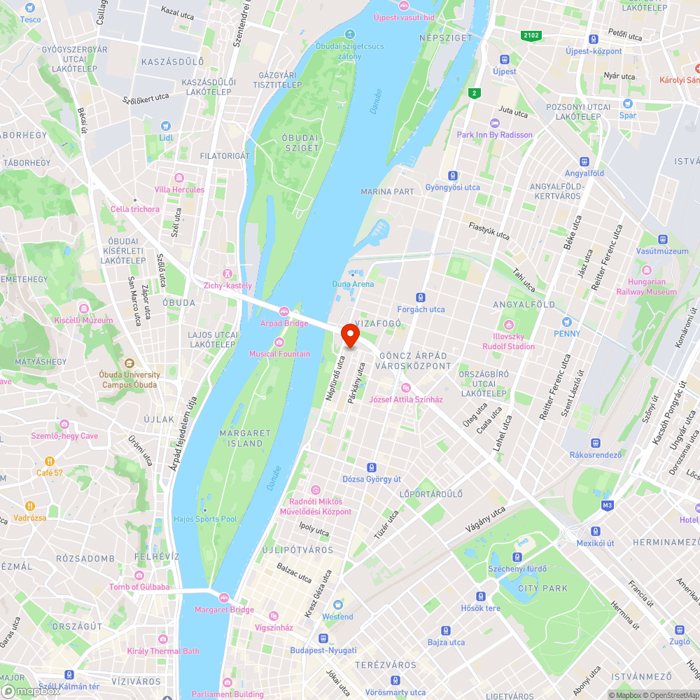 Dunavirág utca CBA melletti parkoló kidőlt korlát bejelentés helye