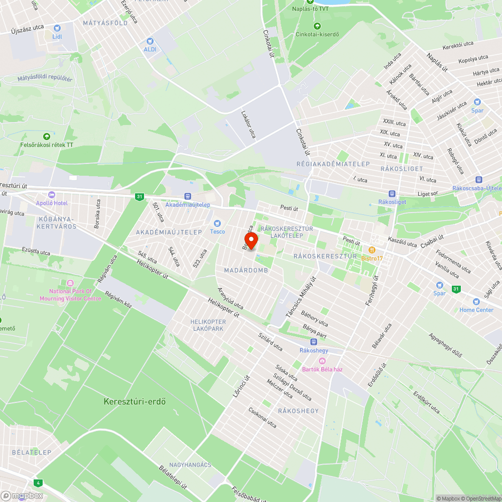 Kátyú az Uszoda utca 1/A előtt... bejelentés helye