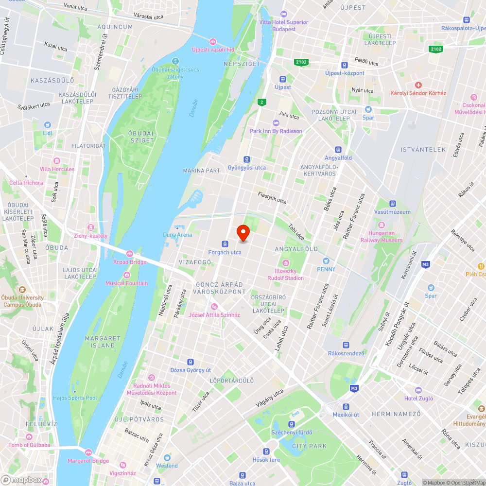 XIII. Forgach u 9. utcai parkolo alatti godor bejelentés helye