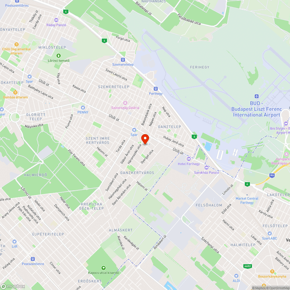 Megrongált járda bejelentés helye