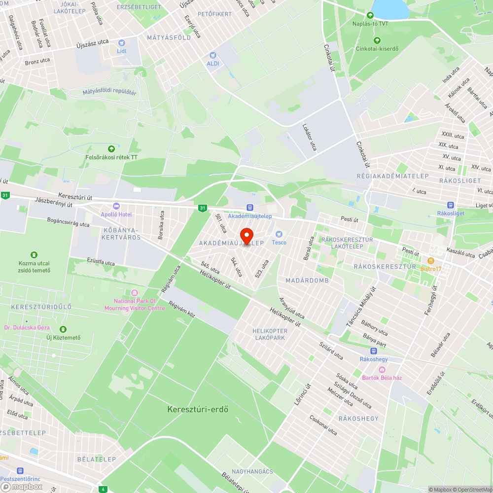 Megdőlt villanyoszlop bejelentés helye