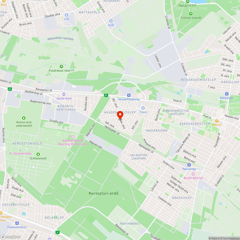 Ferde villanyoszlop bejelentés helye