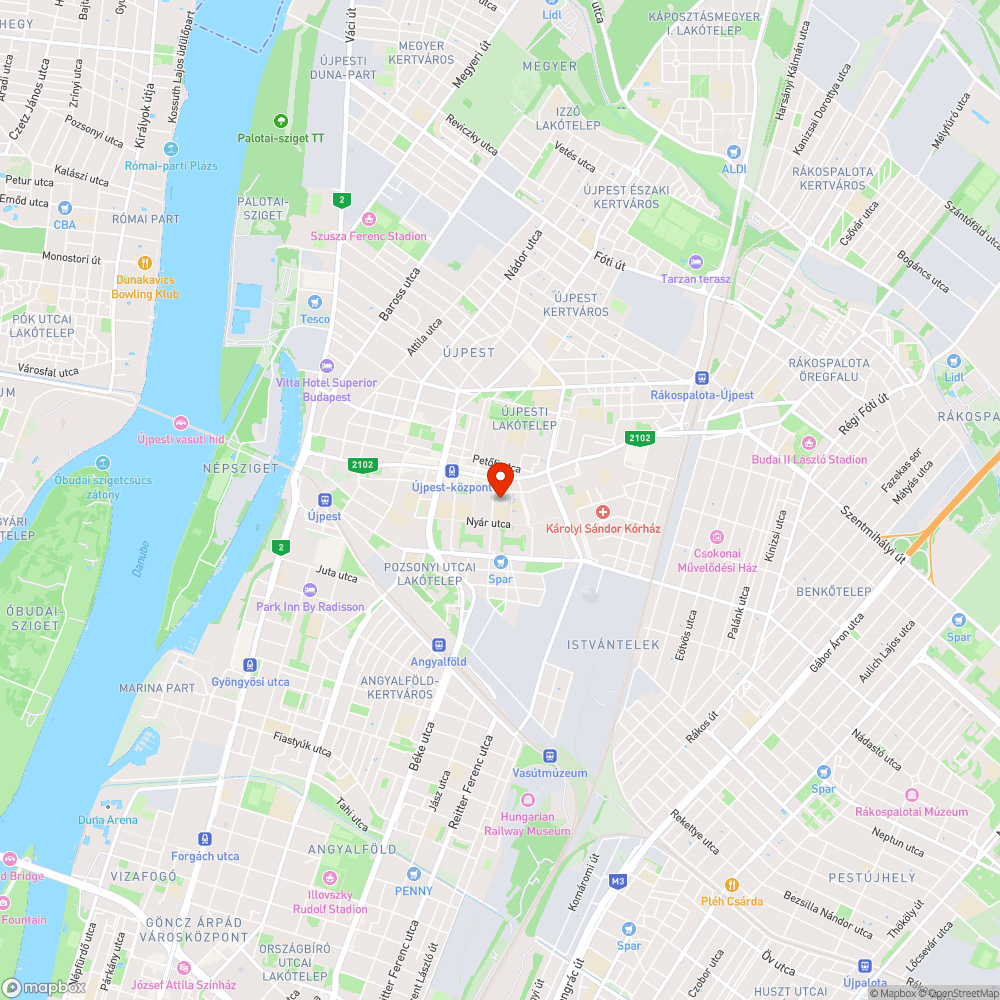 Elhagyott autó a IV. kerületben I. bejelentés helye