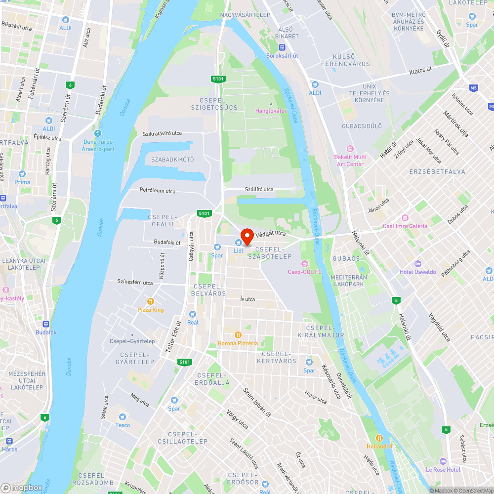 Védgát utca bejelentés helye