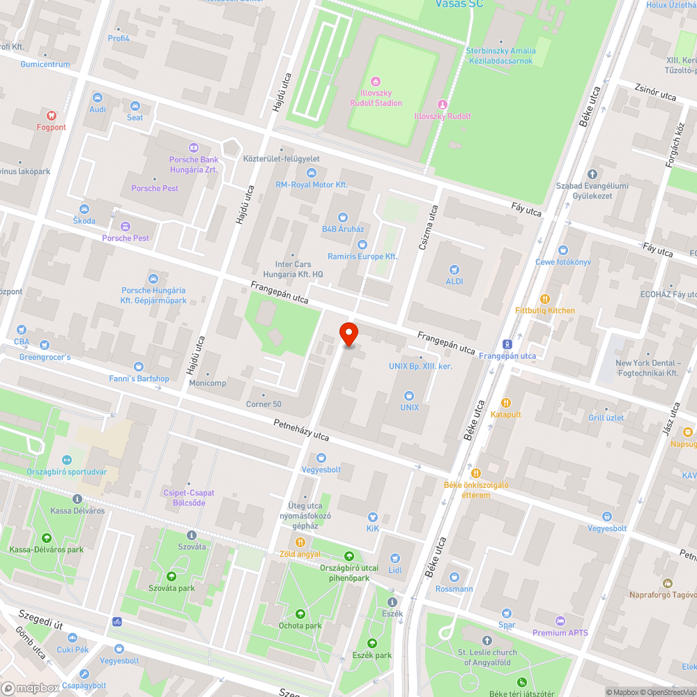 Üteg utcai építési telek bejelentés helye