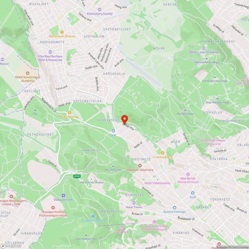 Beszakadt úttest bejelentés helye