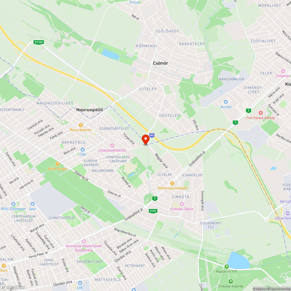 Megsüllyedt útburkolat bejelentés helye