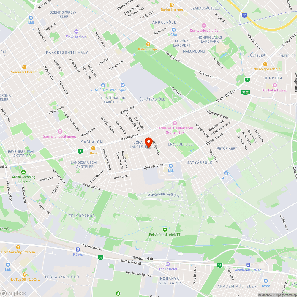 Hiányzó utcanévtábla bejelentés helye