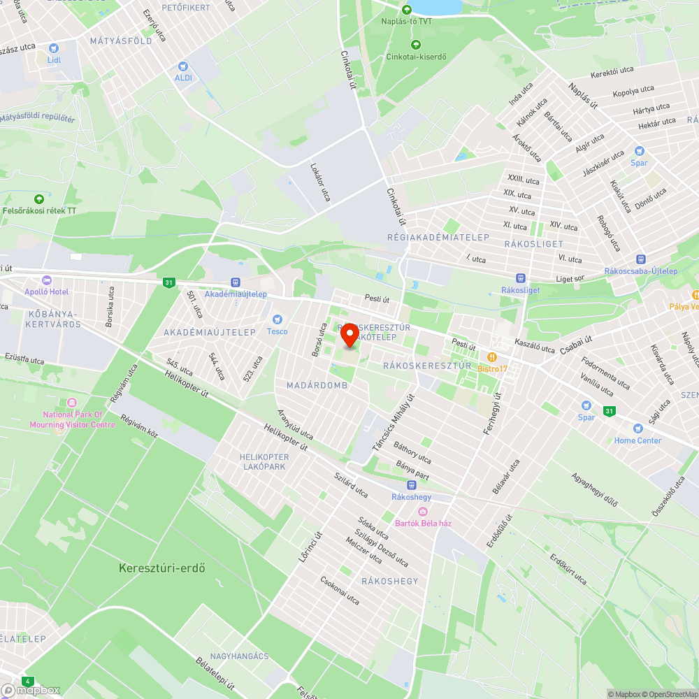 Mónus Illés park kontra Dr. Kósa Pál park bejelentés helye