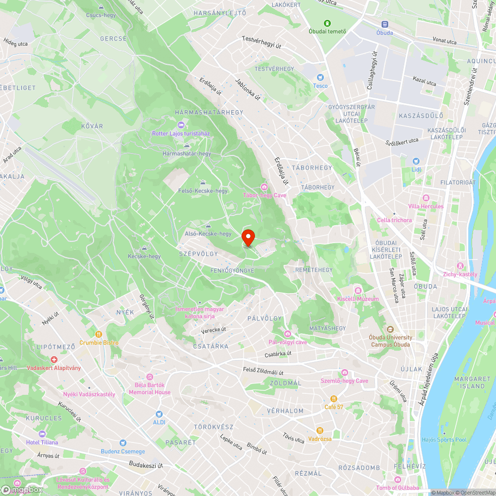 Hármashatárhegyi út kátyuk "javítása" bejelentés helye