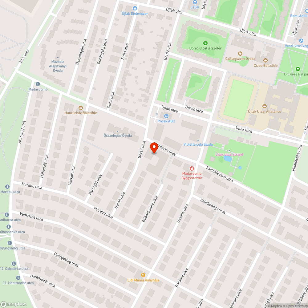 Áll az utca sarkán egy alig kész palota... bejelentés helye