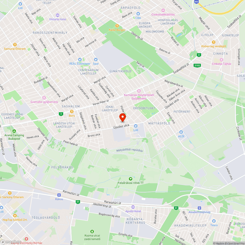 Hiányzó járda bejelentés helye